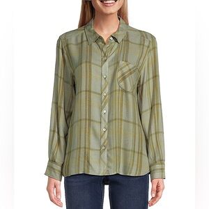 Tommy Bahama Olive Plaid Button Down Shirt